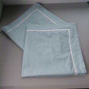 2 Madison Park Pillow Shams Teal Tailored Trim Nautical Chic Luxury 26X26 Preppy